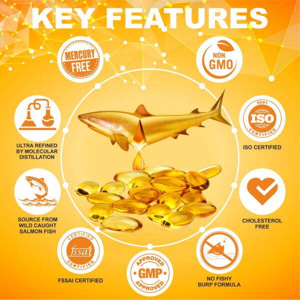 ClearCut Omega 3 Fish Oil, Biotin, Vitamin D3 Softgel Capsule 60 for men women healthy Heart Hair Skin - Image 6